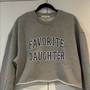 Favorite Daughter Grey Collegiate cropped sweatshirt